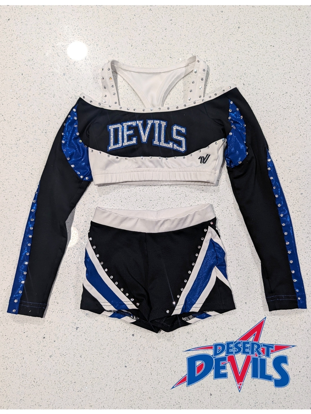 RARE Varsity ALLSTAR Cheer Uniform Cheerleading All Star Elite Small Des DEVILS
